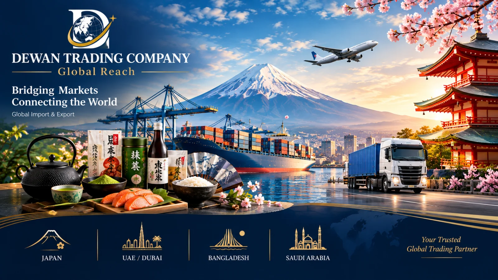 Japanese products, port and markets