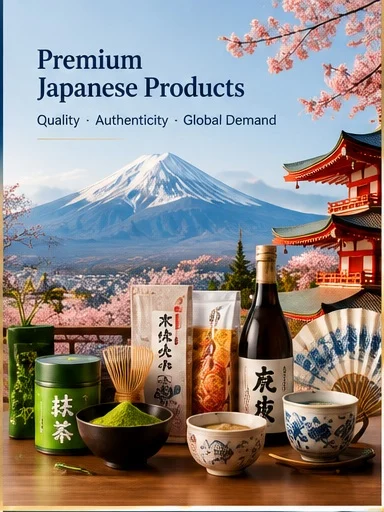 Matcha, sake and Japanese food products